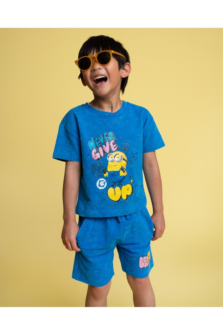 Wash 2-Piece T-Shirt and Shorts Set, Alternate, color, Minion Washed Blue