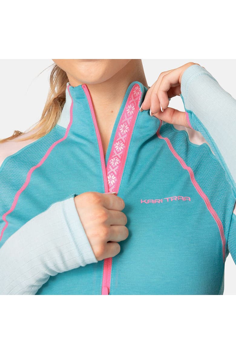 Alma 1/2-Zip Long-Sleeve Baselayer Shirt - Women's, Alternate, color, Blue Lagoon