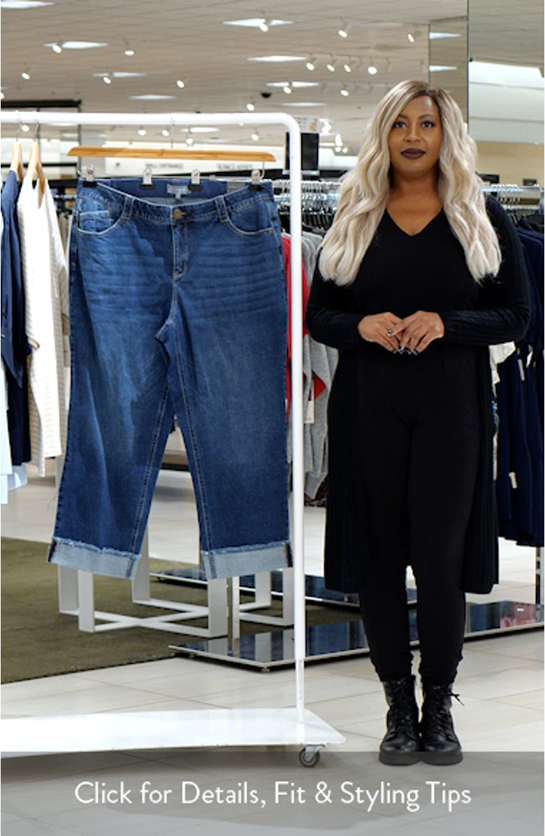 Cuffed High Waist Straight Leg Jeans, sales video thumbnail