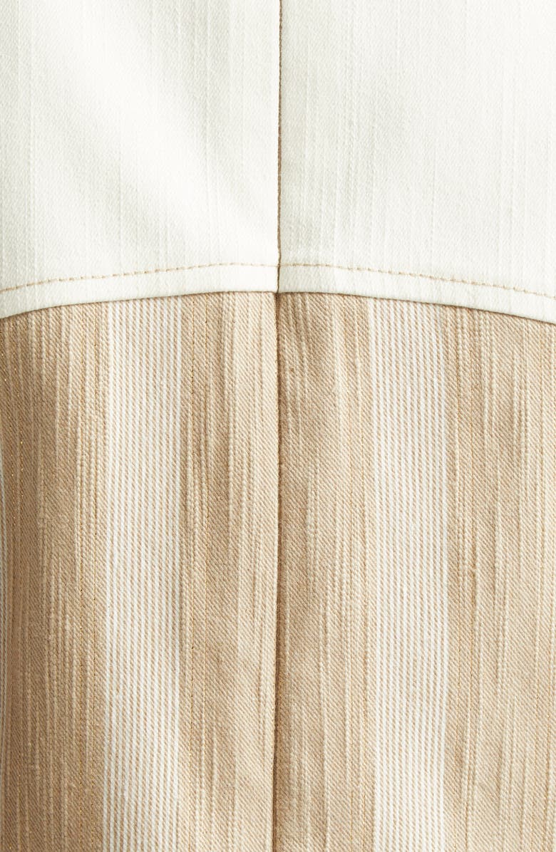 Ramy Brook Francesca Mixed Media Dress, Alternate, color, Sandstone Cotton Stripe