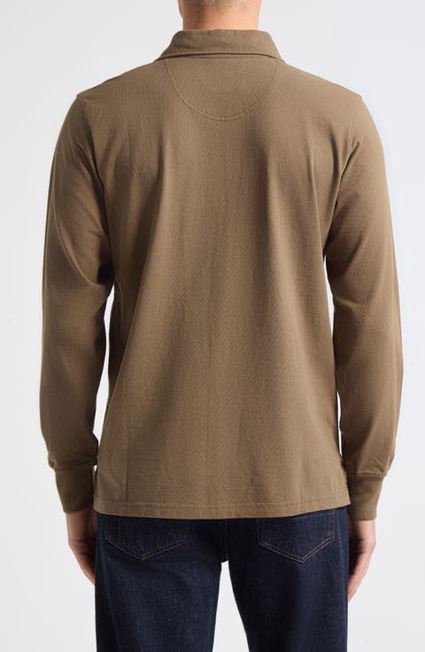 Cotton Jersey Long Sleeve Polo