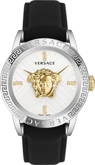 【人気モデル】 VERSACE V-Codeウォッチ 腕時計 43mm Versace V-Code Leather Strap Watch, 43mm | Nordstromrack