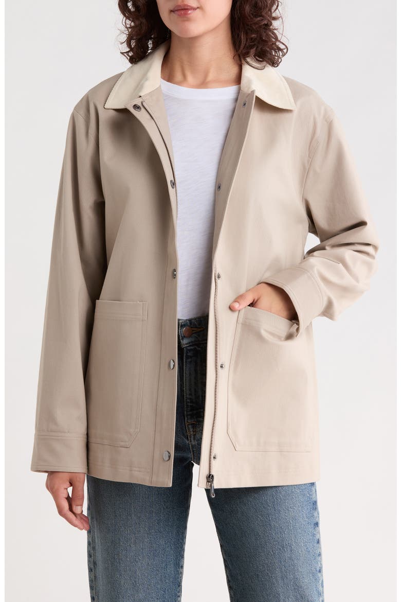 Short Barn Jacket, Alternate, color, LIGHT GREY W/ CREAM CORDUROY