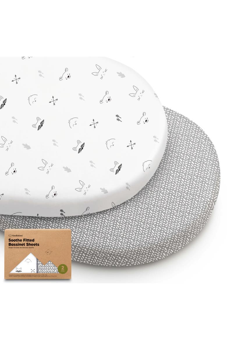 2-Pack Soothe Fitted Bassinet Sheets, Main, color, Nordic