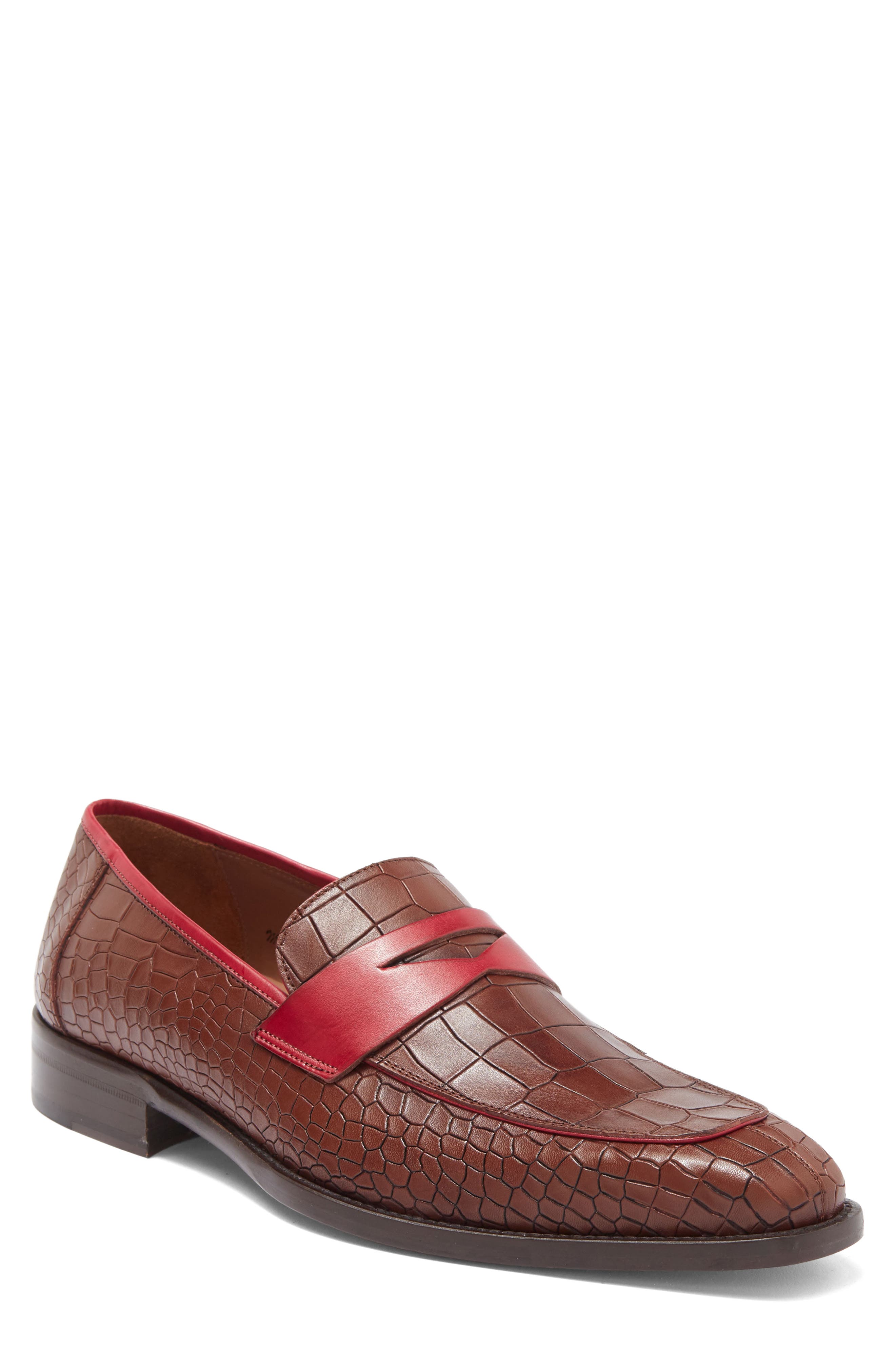 Mezlan Croc Embossed Loafer