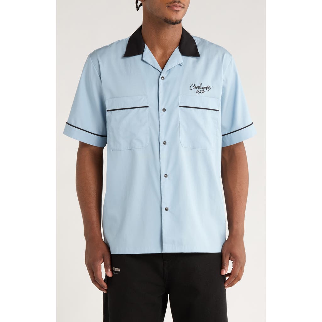 Carhartt Casual Shirt With Contrast Collar And Pockets In Blue