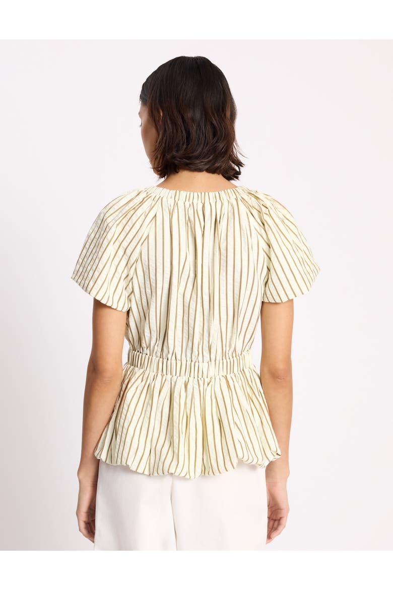 Stripe Cotton Bubble Hem Top, Alternate, color, Neutral