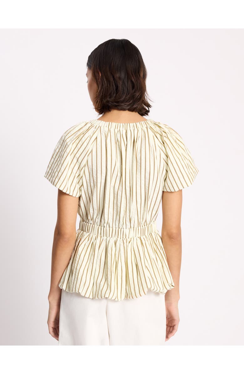 Albaray Stripe Cotton Bubble Hem Top, Alternate, color, Neutral