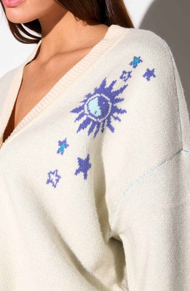 Spiritual Gangster Hourglass Delaney Cardigan, Alternate, color, Winter White