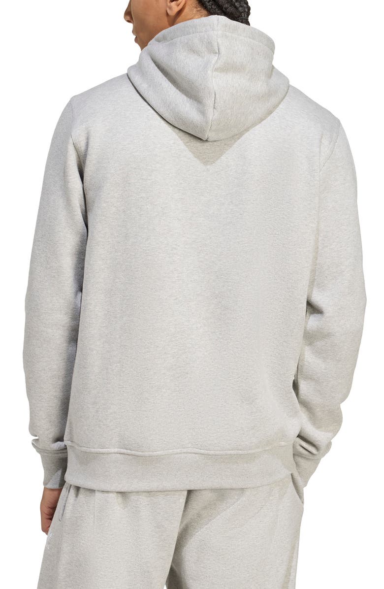 adidas Originals Trefoil Essentials Pullover Hoodie, Alternate, color, Medium Grey Heather/ White