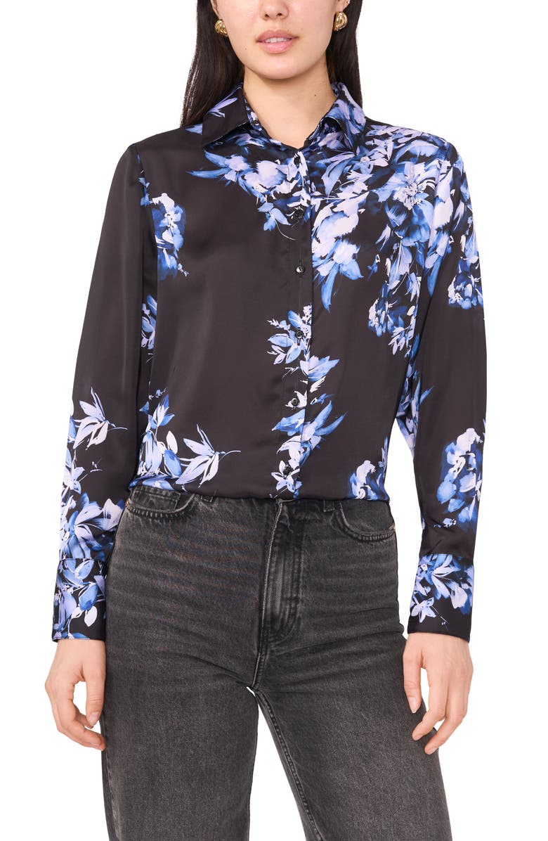 1.STATE Floral Button-Up Shirt, Alternate, color, Dusty Blue
