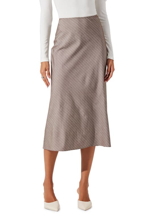 Astr The Label Stripe Skirt In Taupe Stripe
