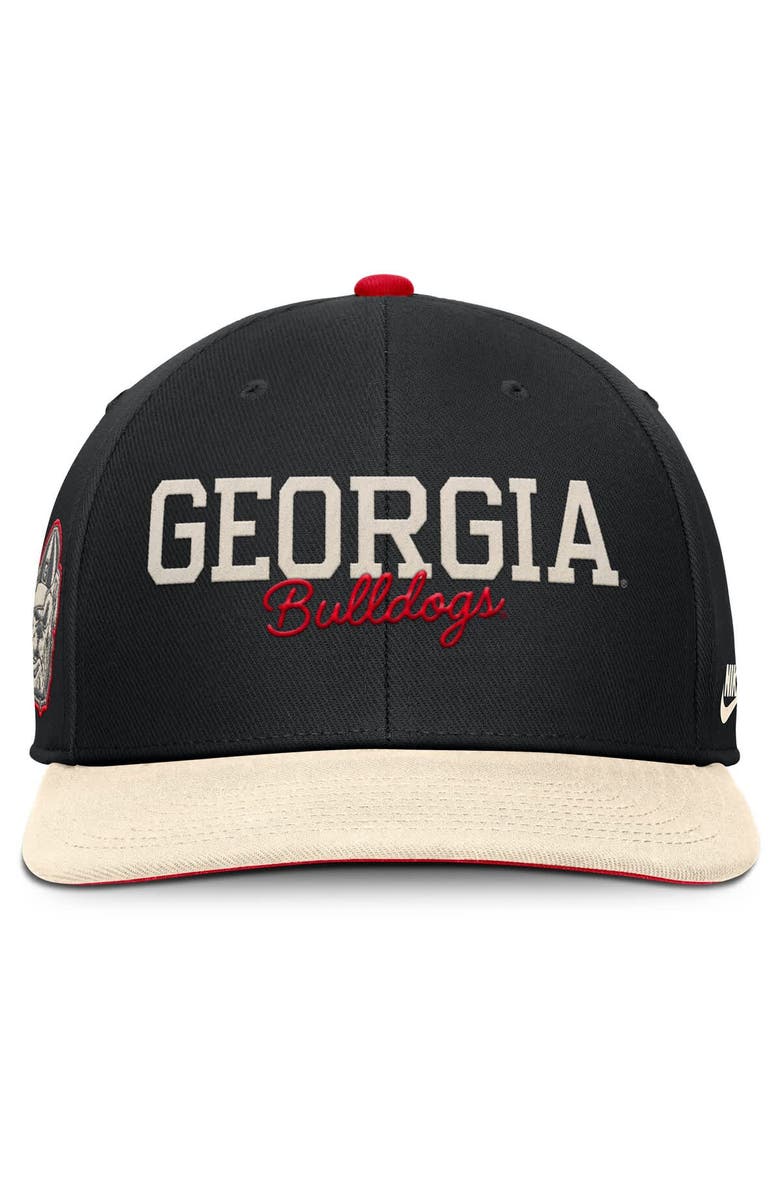 Nike Men's Nike Black/Cream Georgia Bulldogs Pro Legacy Script Snapback Hat, Alternate, color, 