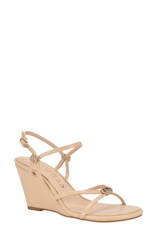 Guess Devve Slingback Wedge Sandal In Neutral