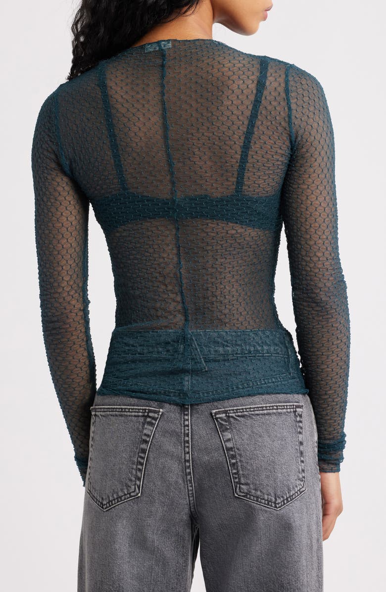 Free People Minding My Business Sheer Top, Alternate, color, Seamoss