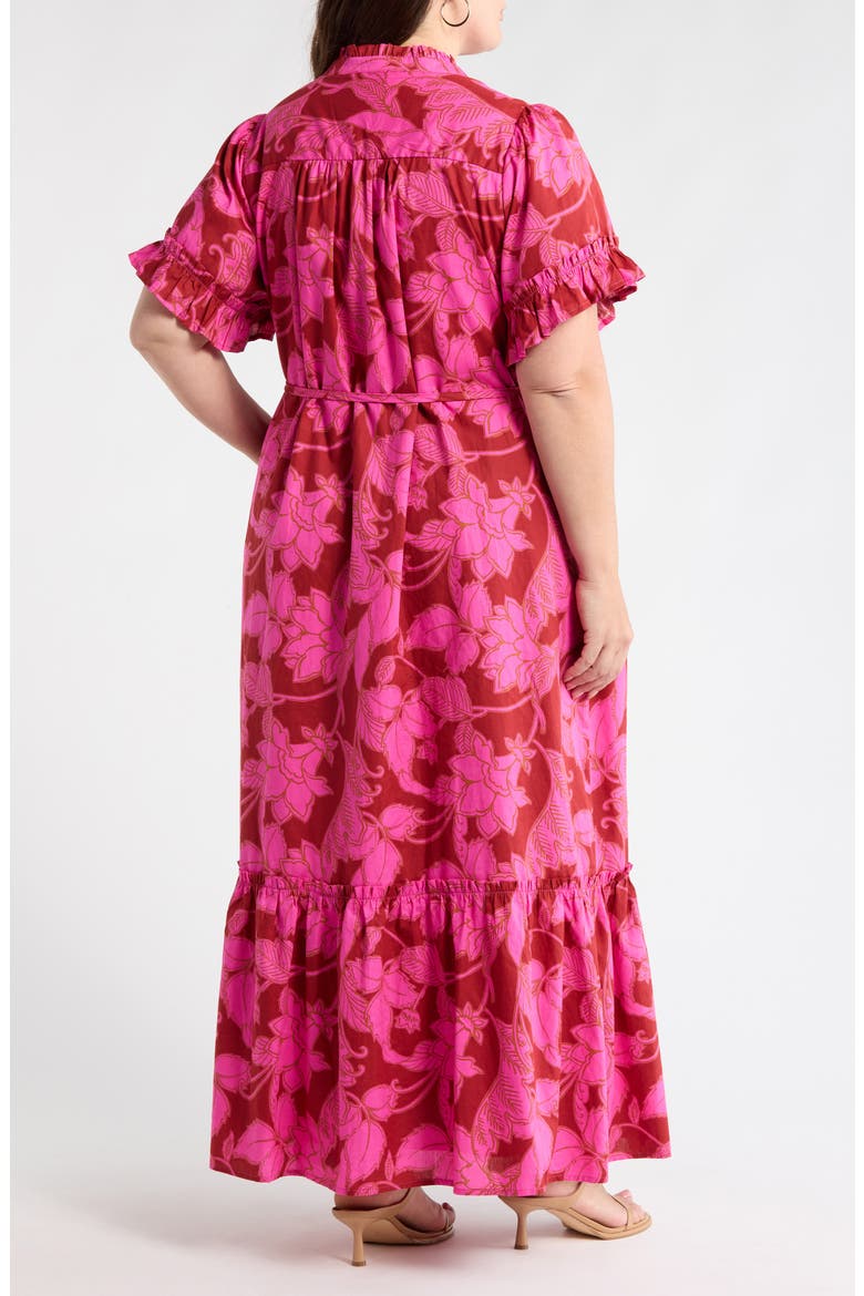 Craney Floral Alna Maxi Shirtdress, Alternate, color, BURG-PINK
