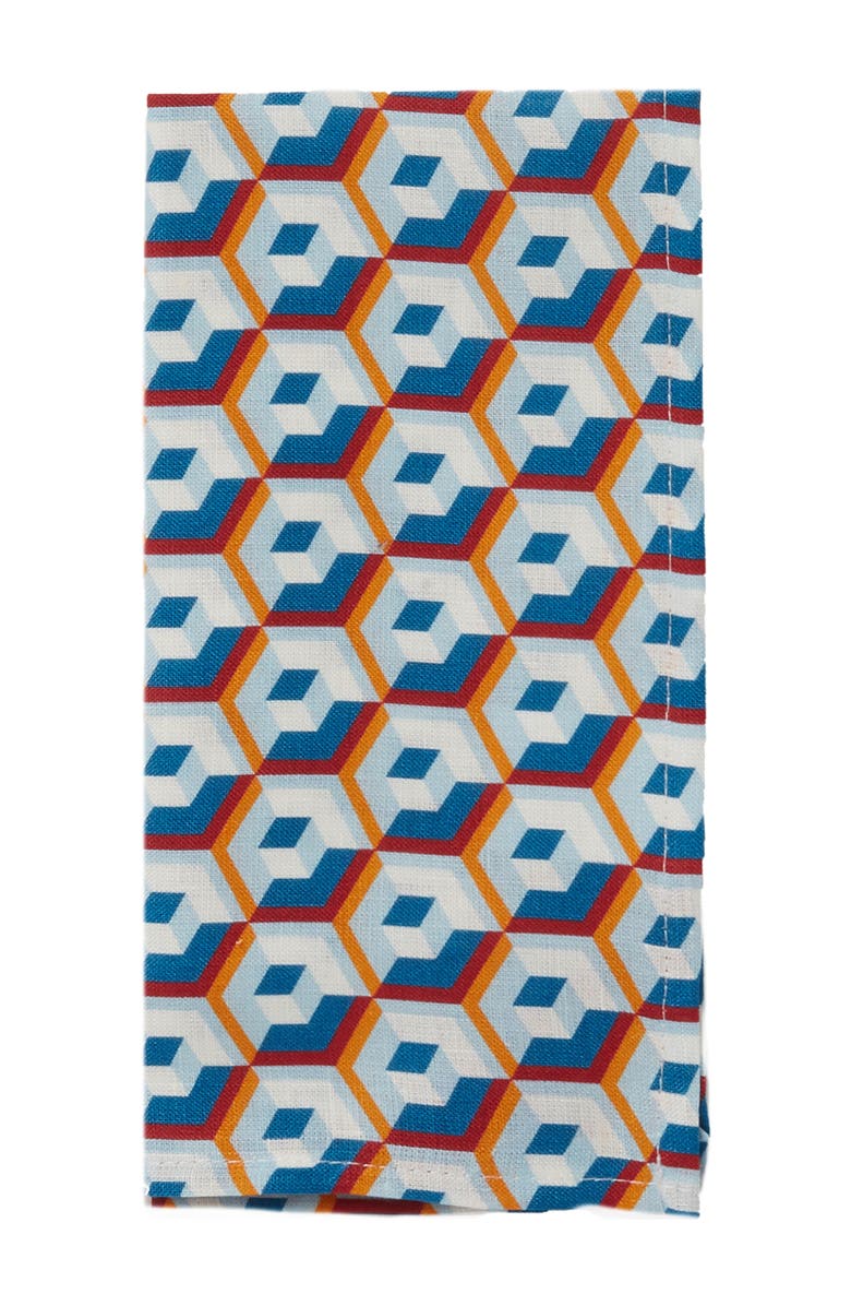 La DoubleJ Large Napkins Set Of 2 (45X45) Cubo Giallo/Fuxsia Blue, Alternate, color, Cubo Giallo/Fuxsia Blue