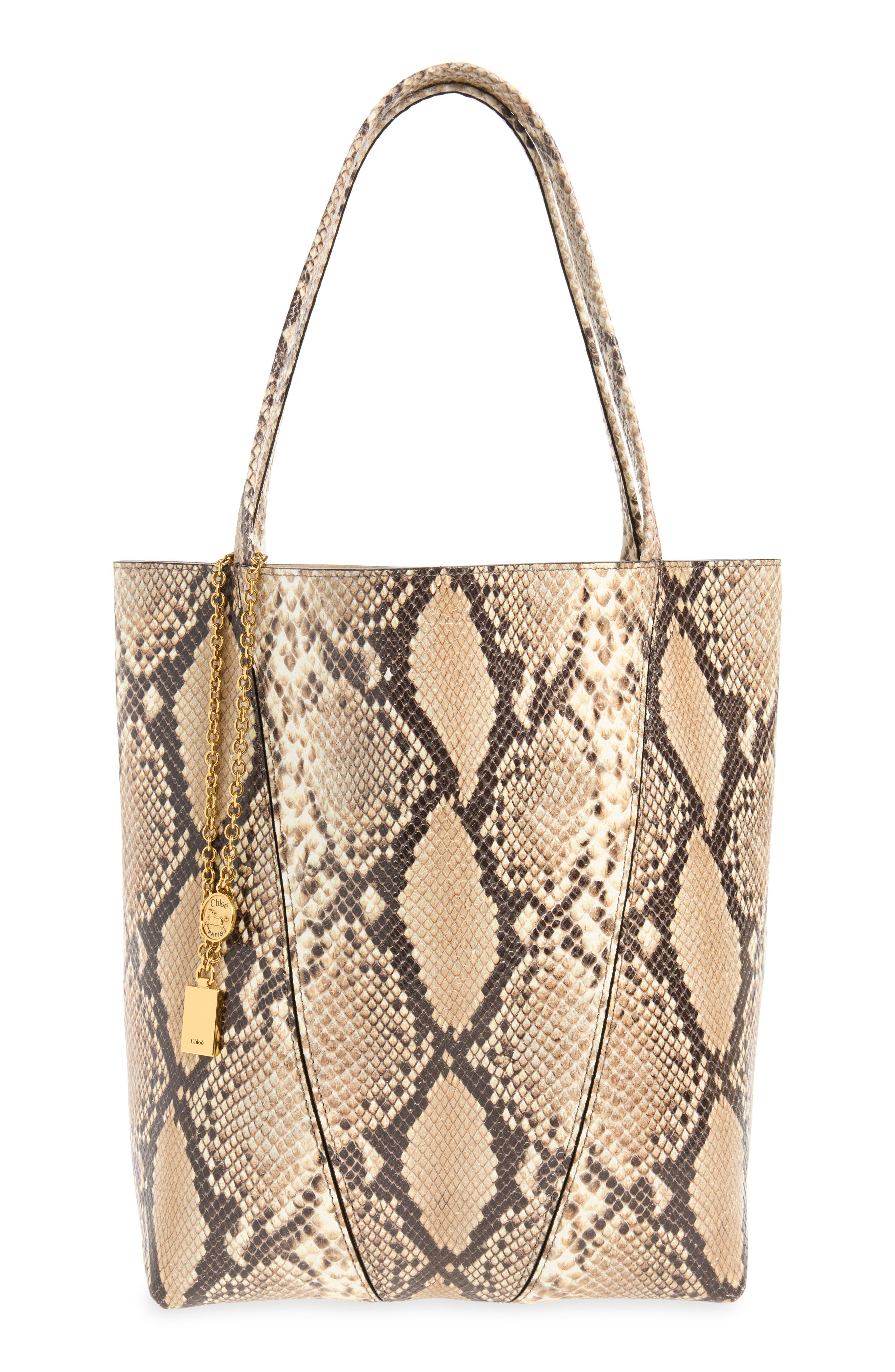 Chloé Spin Tote, Main, color, Dusty Beige