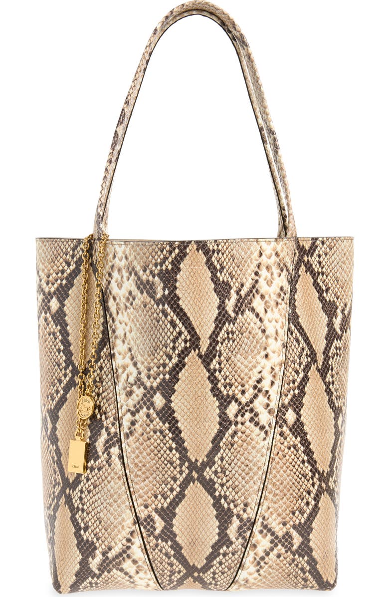 Chloé Spin Tote, Main, color, Dusty Beige