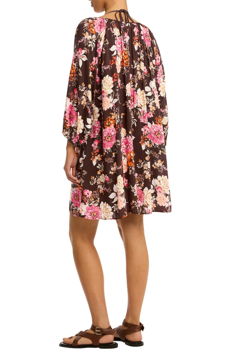 Sea Level Rosewood Boho Balloon Sleeve Cover-Up Minidress, Alternate, color,