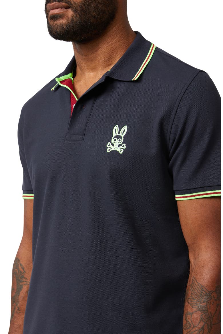 Gresham Tipped Piqué Polo, Alternate, color, NAVY