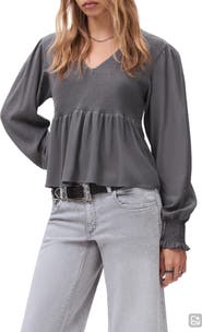 MANGO TEEN Smocked Flowy Top