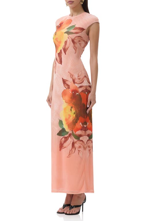 AFRM AFRM CODY PRINT CAP SLEEVE MESH MAXI DRESS
