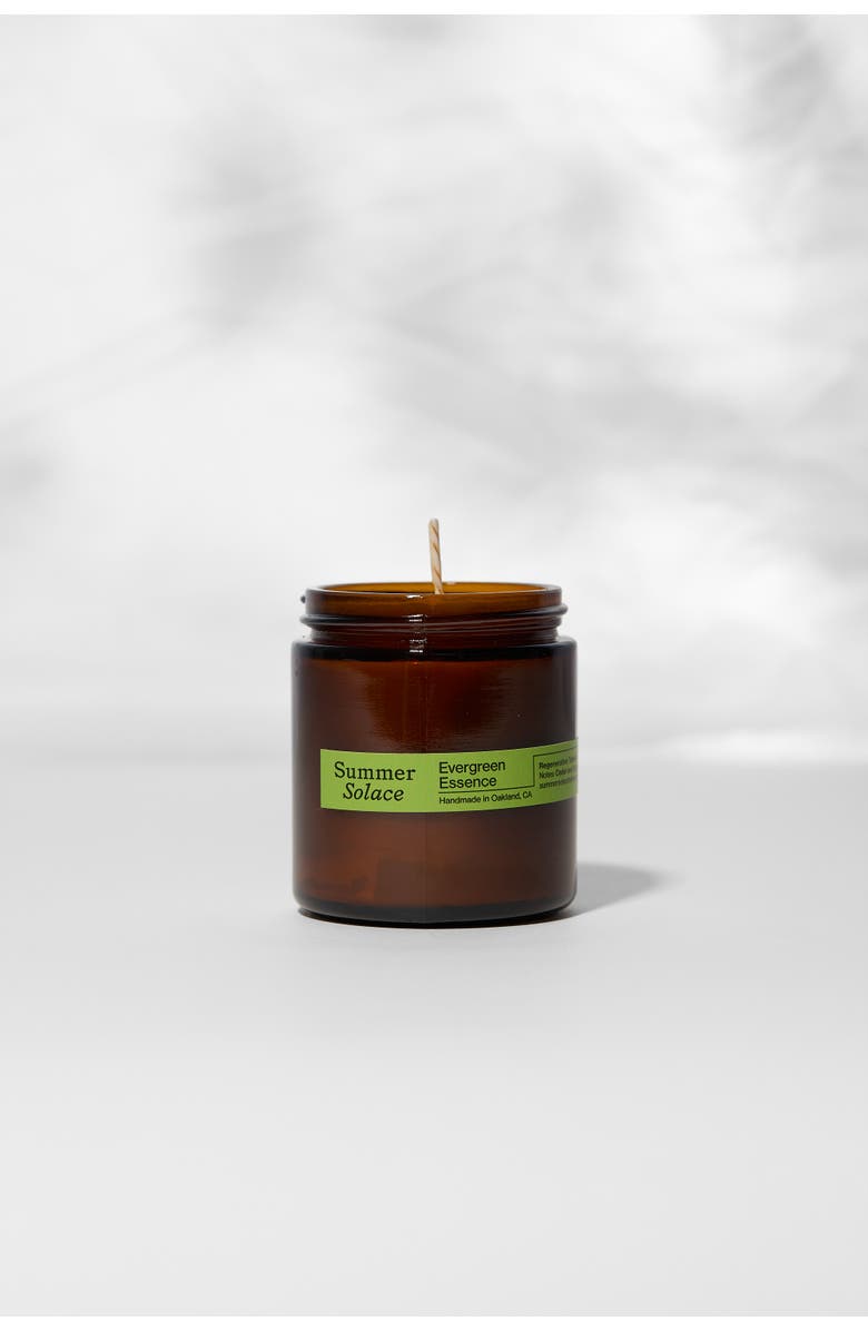Summer Solace Tallow Evergreen Essence (Cedar and Oakmoss) Candle, Alternate, color, Dark Amber