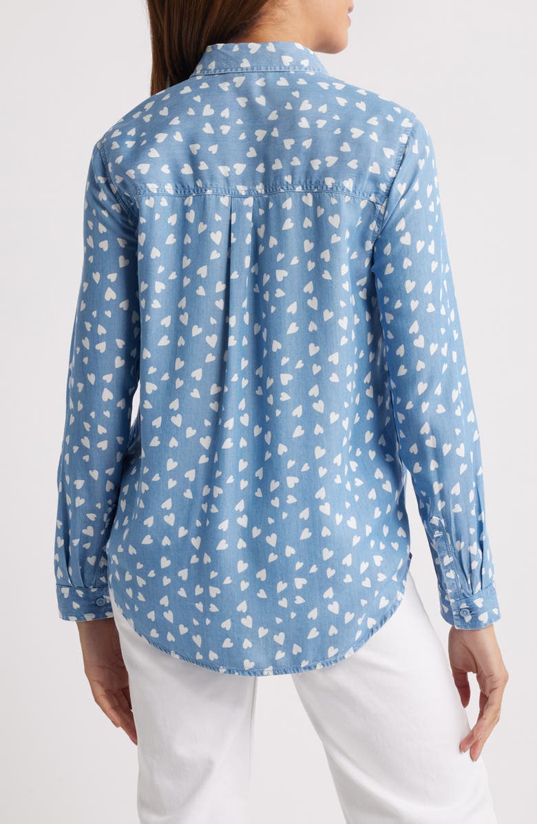 beachlunchlounge Kaylee Long Sleeve Chambray Button-Up Shirt, Alternate, color, 