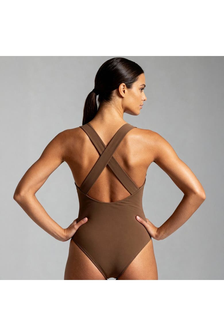 Nerida Scoop Neck Swimsuit - Women's, Alternate, color, Coffee
