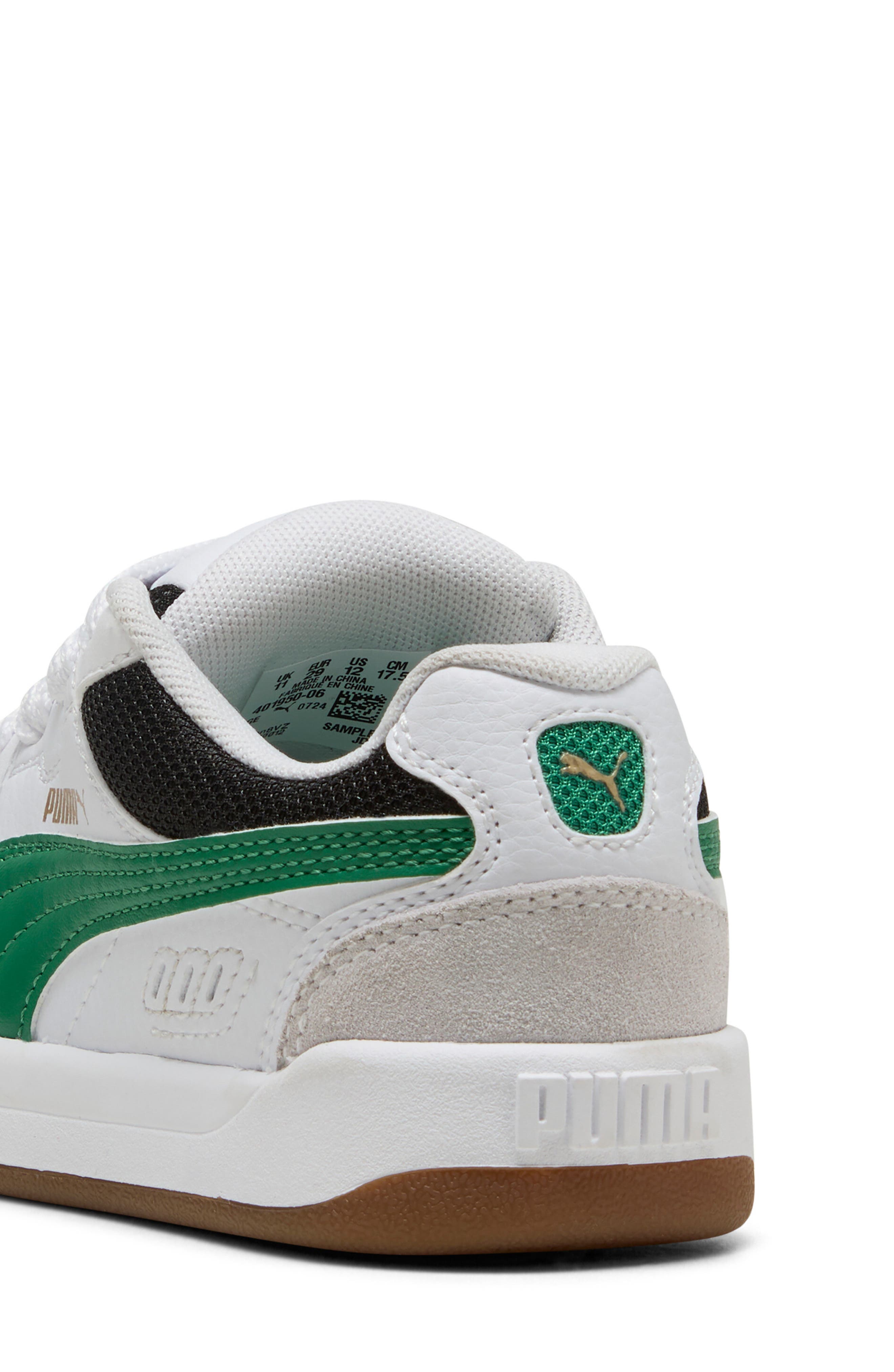 PUMA Kids' Park Lifestyle Sk8 Sneaker, Alternate, color, Puma White/ Green/ Gold