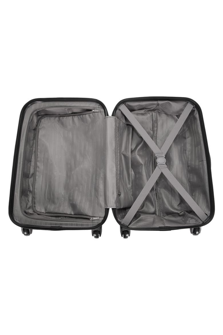 Out of Bounds Lightweight Hardside 4-Wheel Spinner Carry-On Luggage, Alternate, color, CHARCOAL