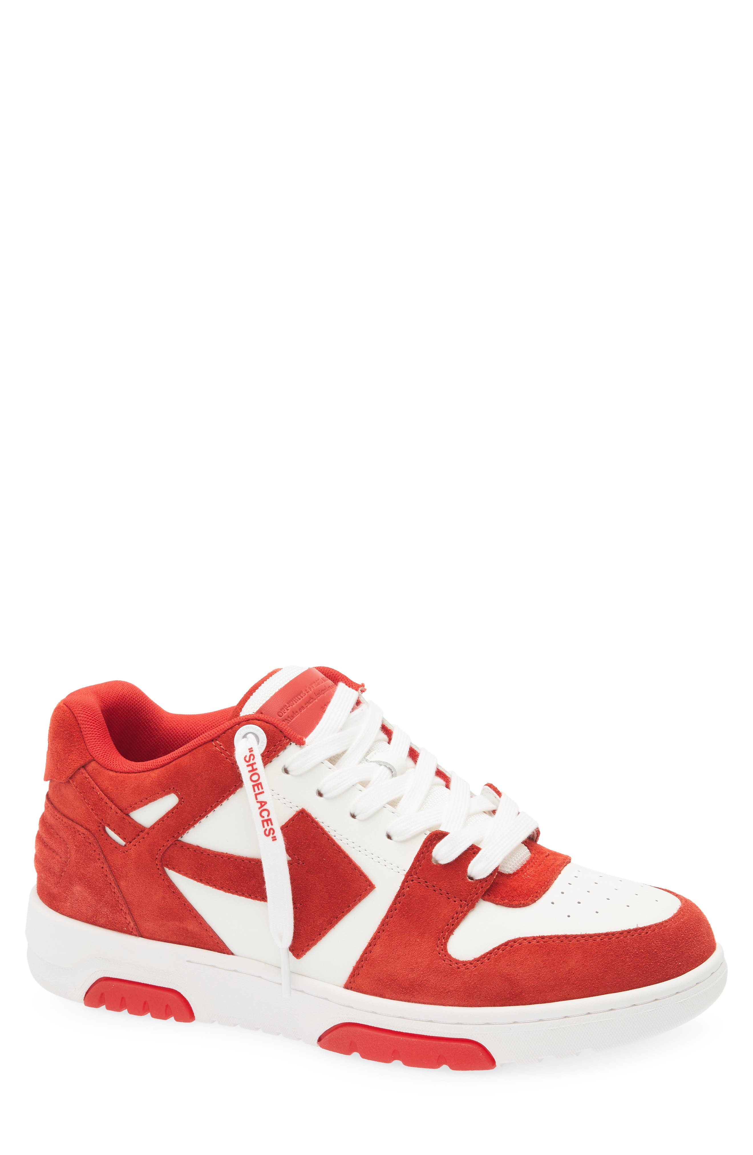 Off-White Out of Office Low Top Sneaker, Main, color, Brick Red - White