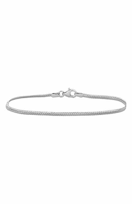 Sterling Silver Herringbone Chain Bracelet