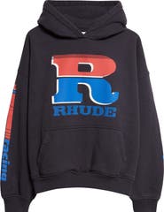 Rhude Split Petrol Logo Graphic Hoodie