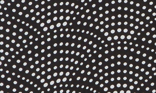 T Tahari Long Sleeve Button-up Top In Black Ivory Scalloped Dot