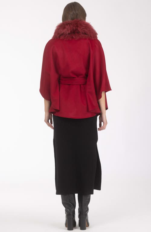 Gorski Wool Belted Cape In Red