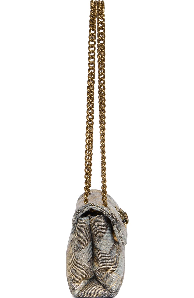 Kurt Geiger London Mini Kensington Quilted Convertible Shoulder Bag, Alternate, color, Gold Comb