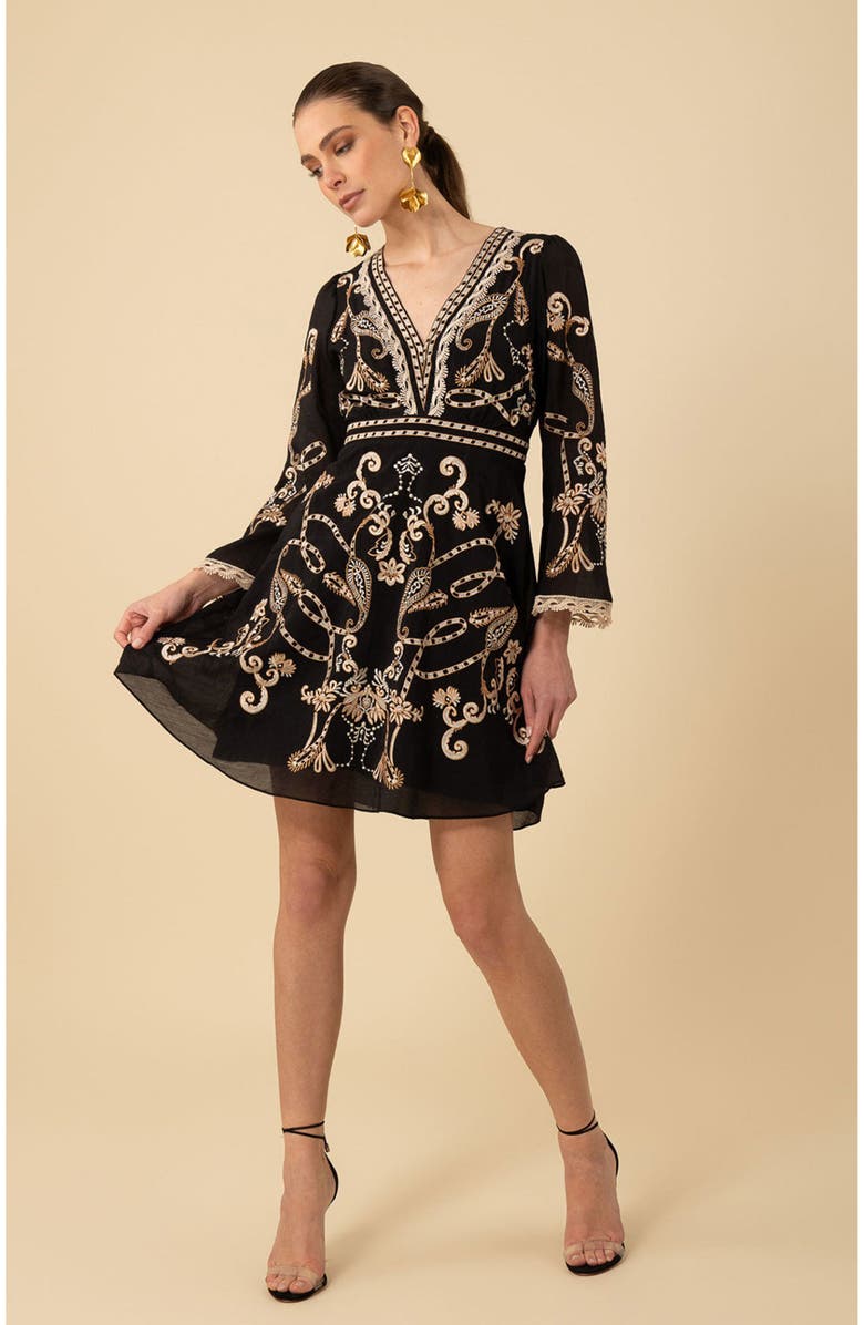 Hale Bob Cassandra Embroidered Dress, Main, color,