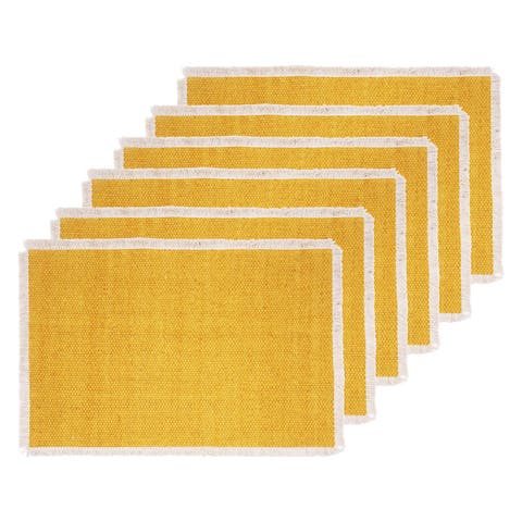 Fringed Dandelion Placemats Set of 6, 14" x 20"