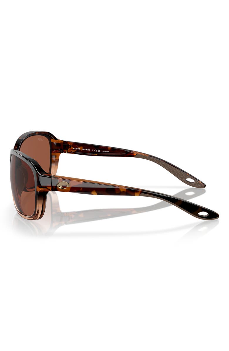 Costa Del Mar Seadrift 60mm Polarized Square Sunglasses, Alternate, color, Bronze