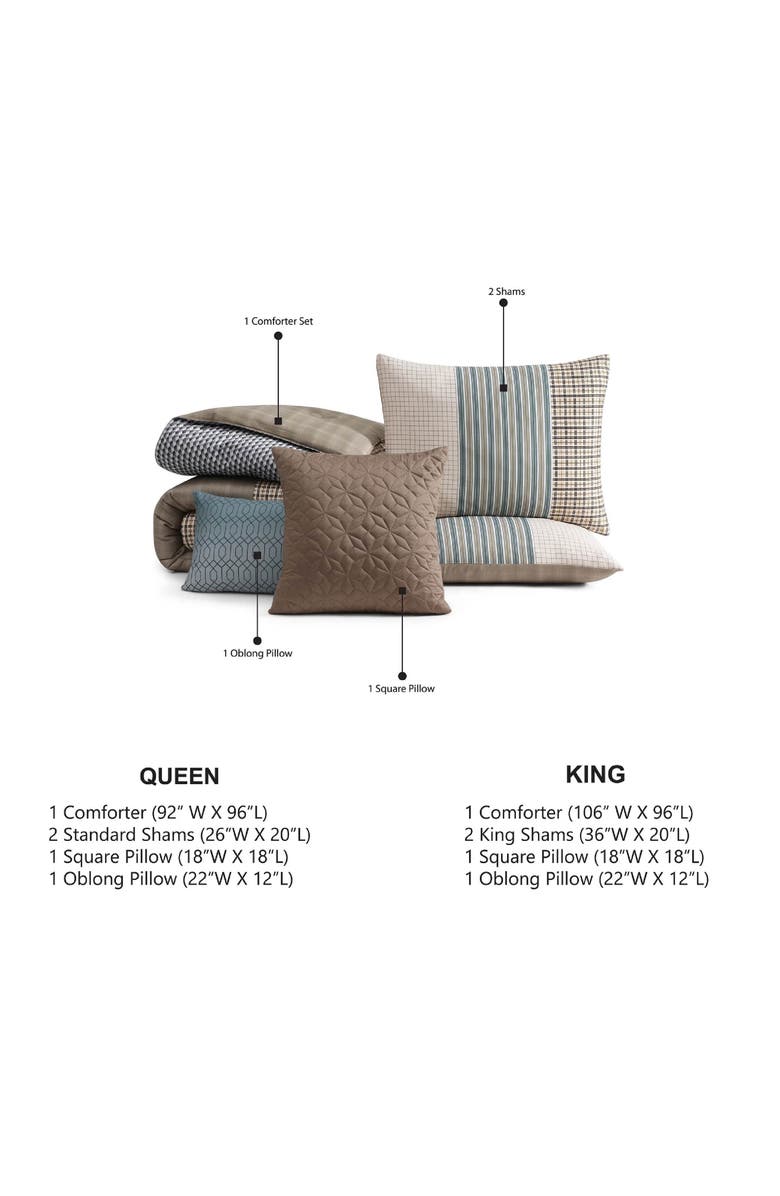 Bebejan Tranquil Patch Cotton Sateen Comforter Set, Alternate, color, Blue