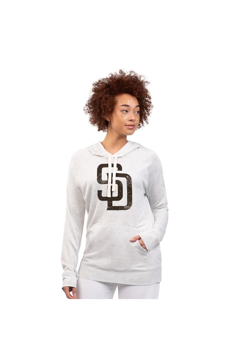 G-III 4HER BY CARL BANKS Women's G-III 4Her by Carl Banks Oatmeal San Diego Padres Pregame Pullover Hoodie, Alternate, color, Oatmeal