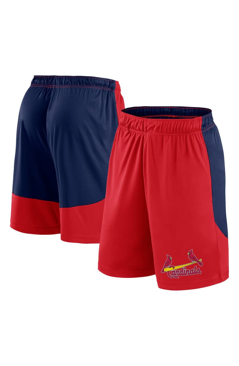 FANATICS Men's Fanatics Red/Navy St. Louis Cardinals Launch Polyester Shorts, Main, color, Red