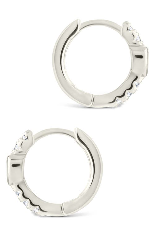 Sterling Forever Heart Bezel Hoop Earrings In Metallic