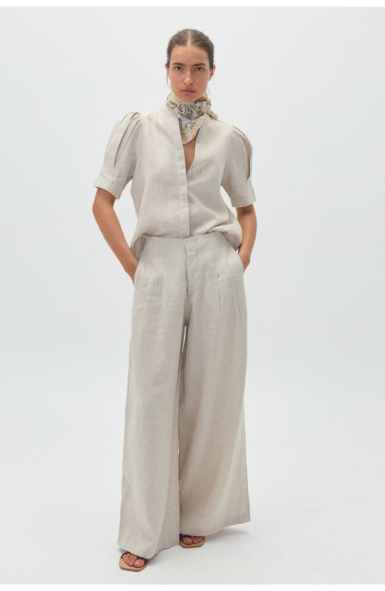 LANHTROPY Athina Linen Shirt, Alternate, color, Natural
