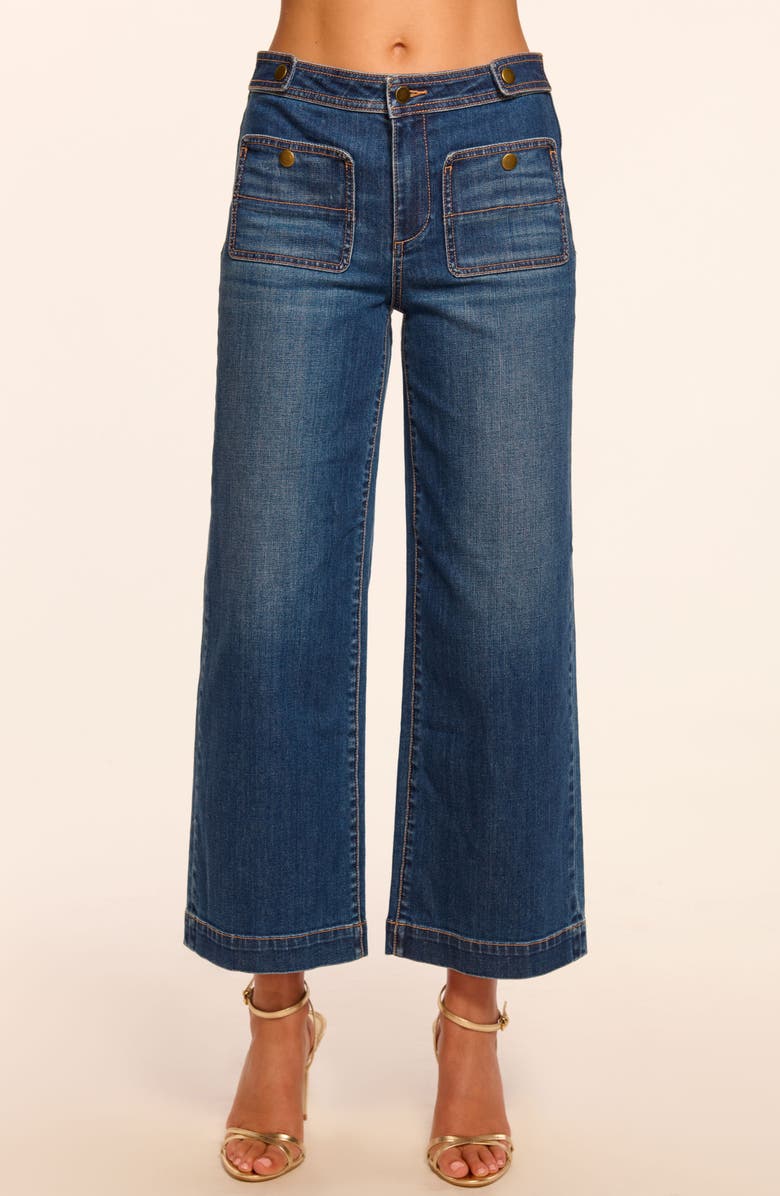 Ramy Brook Gemma Patch Pocket Wide Leg Jeans, Alternate, color, Medium Wash