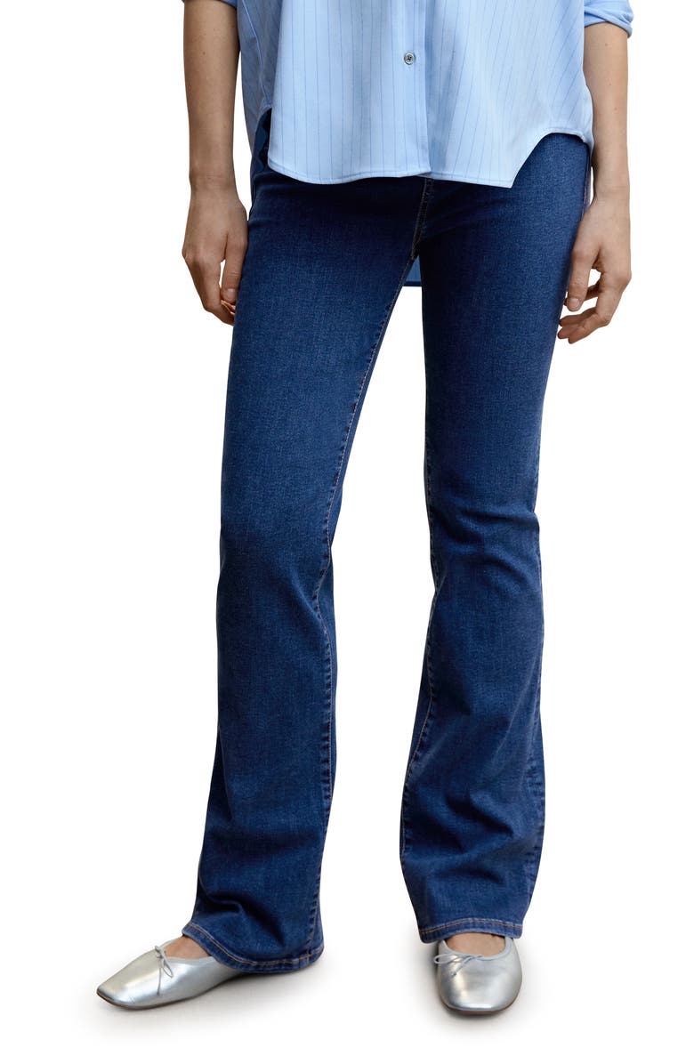 MANGO Over the Bump Flare Maternity Jeans, Main, color,