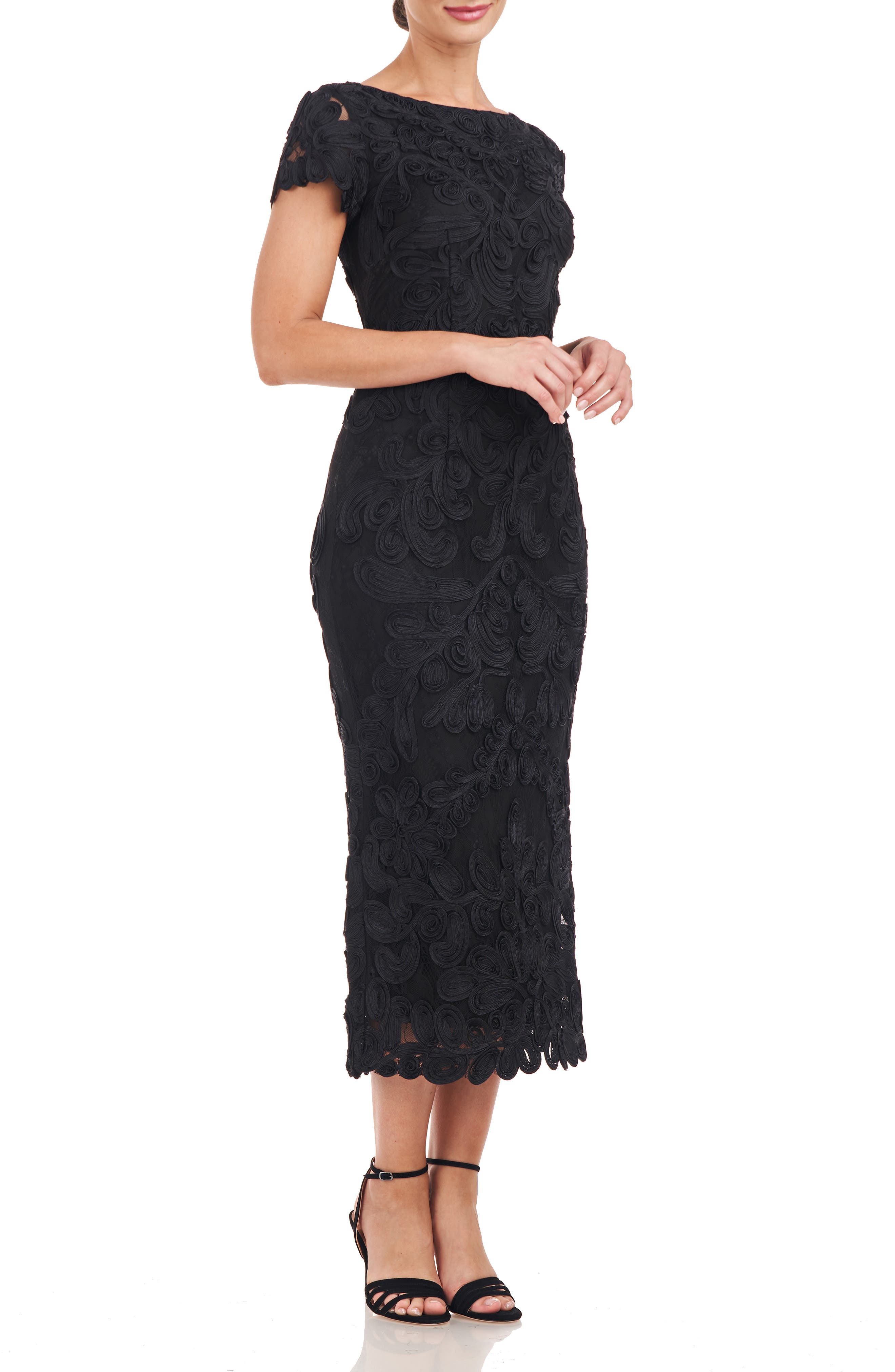 soutache lace midi dress js collections JS COLLECTIONS 6 Dress Blue Silver Mint Santiago Soutache Midi Lace