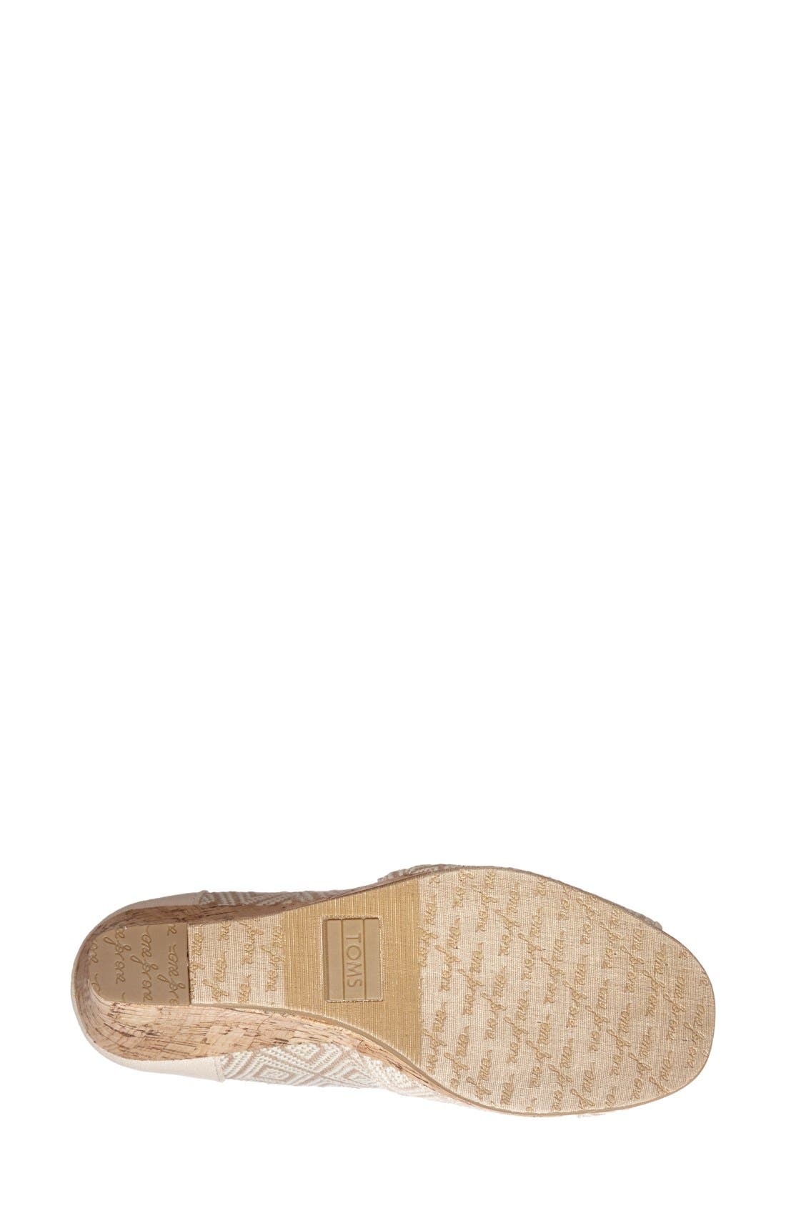 TOMS 'Classic' Woven Wedge Sandal, Alternate, color, 